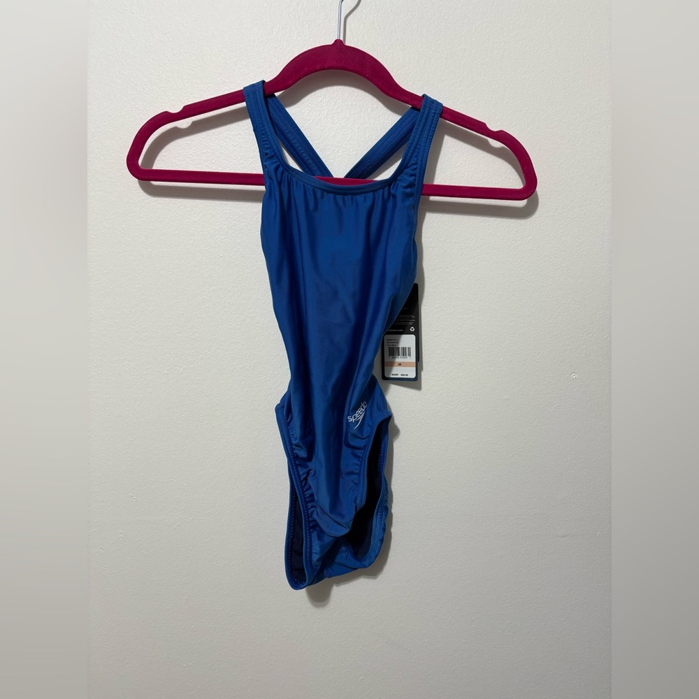 NWT Speedo Navy Blue Pro LT One Piece Swimsuit Size 12/28
